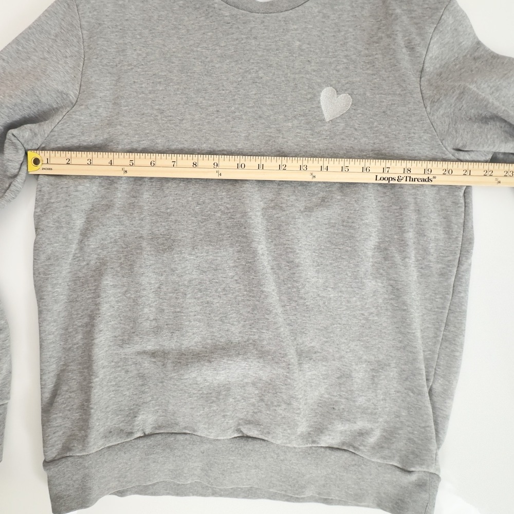 INIMIGO Mens Gray Organic Cotton Heart Embroidered Sweatshirt Size L - Picture 3 of 7